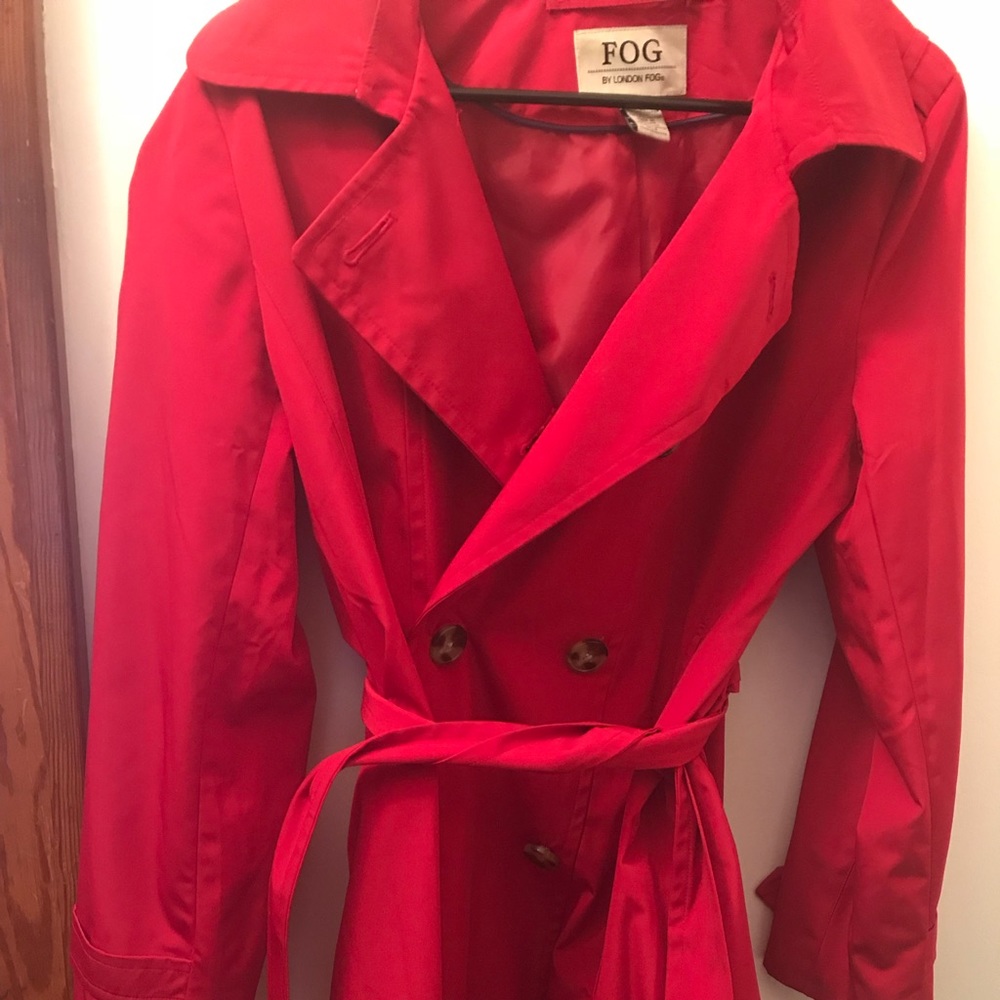 Red London Fog trench